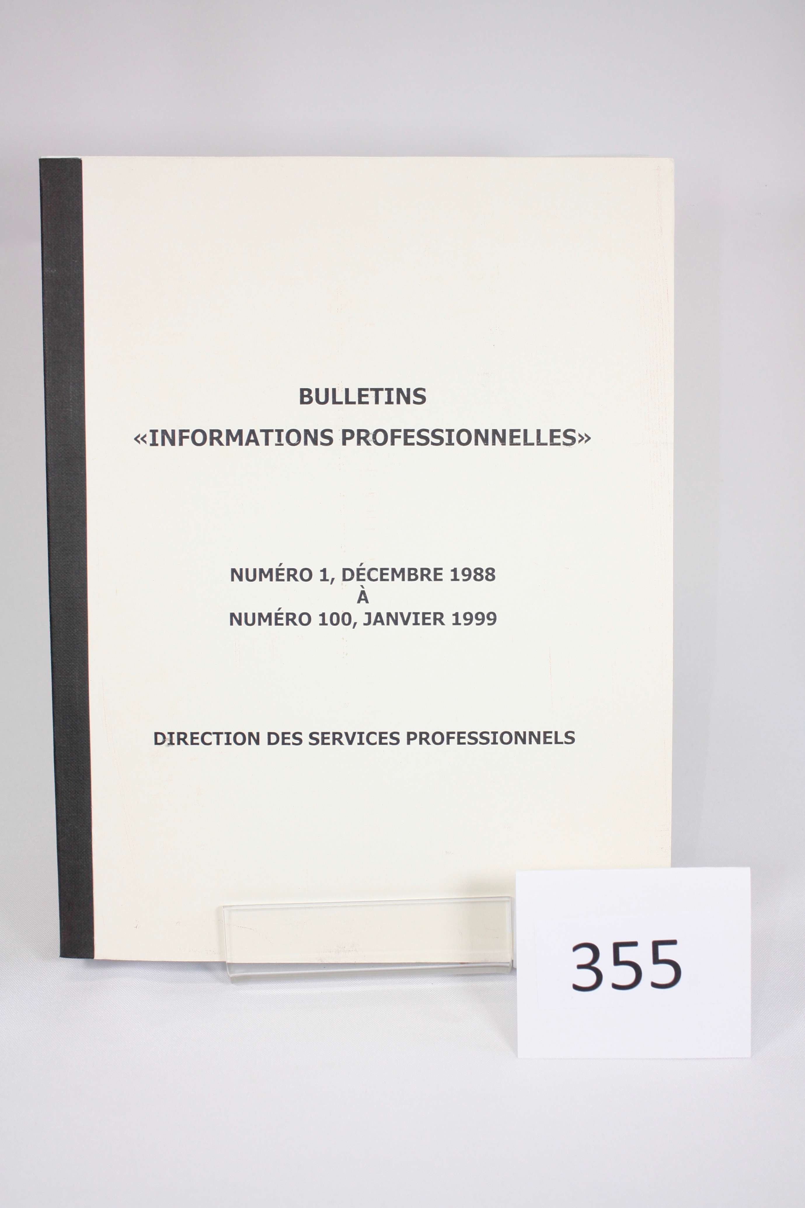 Bulletins «informations professionnelles. No 1